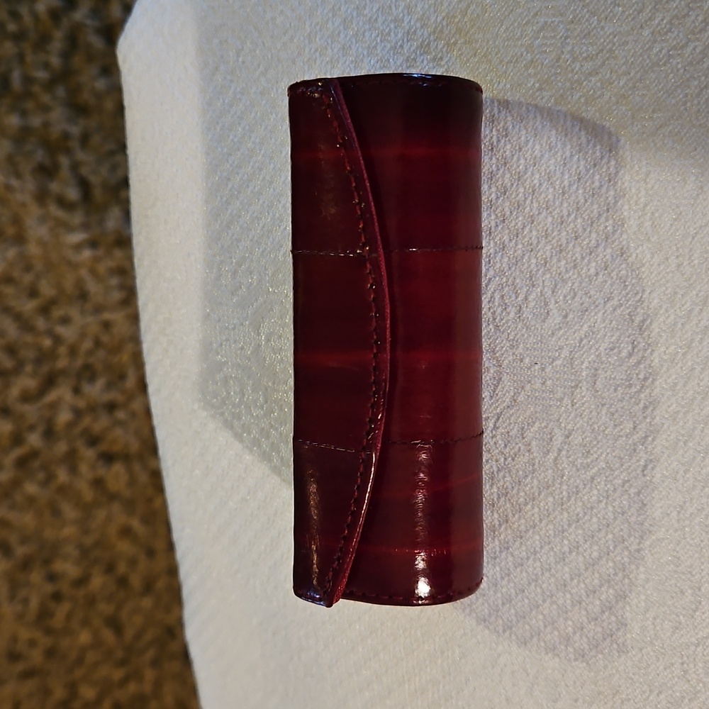 Women's Vintage Burgundy Eelskin Lipstick Case - Picture 2 of 4